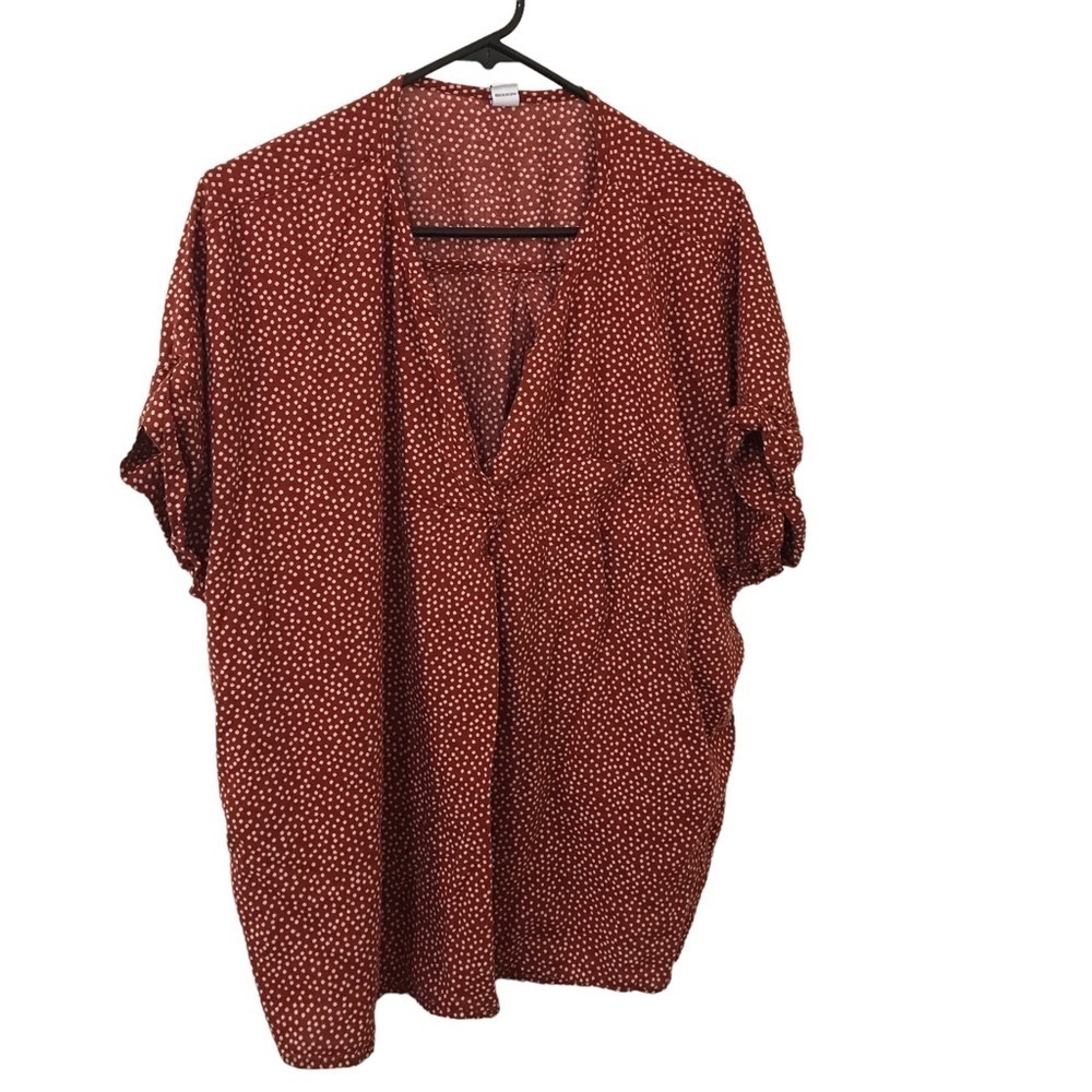 Old Navy Reddish Brown, Polka Dot Blouse